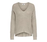 JDY Womens Jdynew Megan L/S Pullover KNT Noos Knitted Jumper, Cement/Detail: W. Black Ply, XL UK