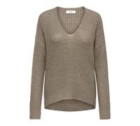 JdY Women's Jdynew Megan L/S Pullover KNT Noos Knitted Jumper with V-Neck, Walnut, XL