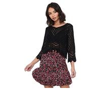 JdY Women's JDYNEW Sun 3/4 Cropped Pullover KNT NOOS Knit Sweater, Black, L