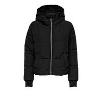 JDY Women's Jdynewerica Short Hood Jacket OTW Noos Quilted Jacket, Black/Detail:Silver Zipper, S