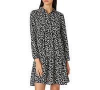 JDY Women's Jdypiper L/S Shirt Dress WVN Noos, Black/AOP: White Flower, 8