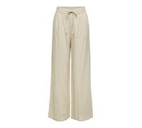 JdY Women's say Linen Hw Wide Pant WVN Noos Trousers, Oatmeal/Detail: Melange, S / 32L