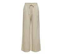 JdY Women's say Linen Hw Wide Pant WVN Noos Trousers, Oatmeal/Detail: Melange, S / 32L