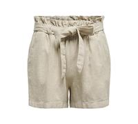 JdY Women's JDYSAY MW Linen Shorts WVN NOOS, Oatmeal/Detail:Melange, 10