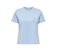 JdY Women's Jdyselma Selma S/S Crochet Pocket Top JRS, Soft Chambray, XL