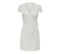 JdY Women's Jdysezen sezen Life S/S Wrap Dress WVN Dia, Cloud Dancer, S