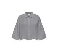 JdY Women's Jdytheis Life Crop WVN Noos Regular fit Shirt Collar and 3/4 Sleeves, Formal Gray, L
