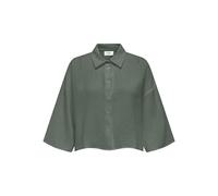 JdY Women's Jdytheis Life Crop WVN Noos Regular fit Shirt Collar and 3/4 Sleeves, Laurel Wreath, XL