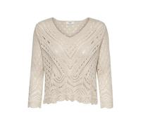 JdY Women's New Sun KNT Noos 3/4 Cropped Pullover Knitted Jumper, Tapioca, M
