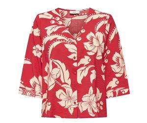 JDY Women's Red/Beige Blouse Troya, Red, M