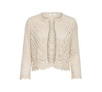 JDY Women's Short Textured Knit Cardigan Chic 3/4 Sleeve Crochet Lace Sweater Cropped Knit JDYSUN