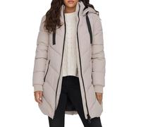 JdY Women's Skylar OTW Noos Padded Hood Jacket Quilted Coat, Chateau Grey/Detail: Black, M