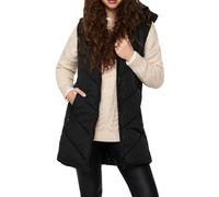 JdY Women's Skylar OTW Noos Padded Hood Waistcoat Jacket, Black, XL