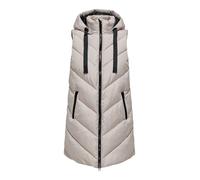 JDY Women's Winter Vest Skylar Long Quilted Puffer Sleeveless Jacket Hooded & Zippered Essential