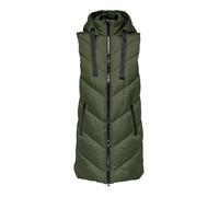 JDY Women's Winter Vest Skylar Long Quilted Puffer Sleeveless Jacket Hooded & Zippered Essential