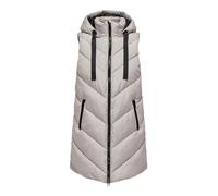 JDY Women's Winter Vest Skylar Long Quilted Puffer Sleeveless Jacket Hooded & Zippered Essential