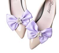 JDYaoYing 2Pcs Bow Shoe Clips Removable Shoe Buckles Decorative Shoes Accessories for Women Wedding party