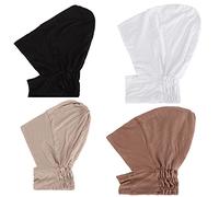 JDYaoYing 4pcs Muslim Inner Cap Stretch Turban Bonnet Underscarf Full Cover Hijab Neck Cover Head Wear