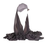 JDYaoYing Solid Color Scarf with Cap for Women Instant Hijab Long Scarf Wrap Scarves Head Scarf