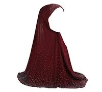 JDYaoYing Women Bling Rhinestones Muslim Hijab Scarf Neck Cover Full Cover Long Turban Headscarf Wrap Scarves Headwear