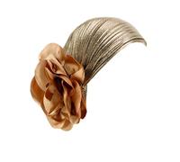 JDYaoYing Women Flower Glitter Turban Beanie Head Scarf wrap Chemo Cap hat for Cancer Patient Gold