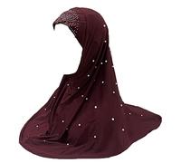 JDYaoYing Women Muslim Hijab Scarf with Pearl Long Turban Headscarf Wrap Scarves Headwear Islamic Neck Cover