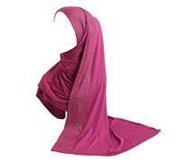 JDYaoYing Women Shiny Rhinestones Muslim Hijab Scarf Long Turban Headscarf Wrap Scarves Headwear