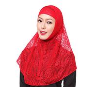 JDYaoYing Womens Muslim Turban Lace Long Hijab Scarf Solid Color Head Wrap Scarfs