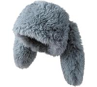 JDYaoYing Y2K Plush Hat for Women Fuzzy Cute Beanie Bunny Ears Hat Fluffy Hat Skull Cap Winter Warm Hat Christmas Halloween (Gray Blue)