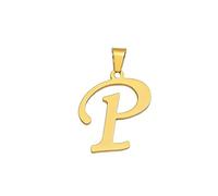 JDYDYJT Alphabet Initial Letter Pendant Charm for Jewelry Making Necklace Gold Crafts (P)