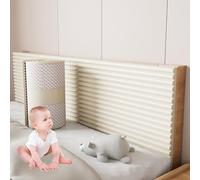 JDYEKYGF Wall Panels for Kids Autism - Soft Padded Wall Padding for Bedroom/Playroom/Nursery, DIY Cutting Upholstered Wall Panels Peel and Stick Headboard Self-Adhesive(Beige,30x200 cm)