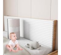 JDYEKYGF Wall Panels for Kids Autism - Soft Padded Wall Padding for Bedroom/Playroom/Nursery, DIY Cutting Upholstered Wall Panels Peel and Stick Headboard Self-Adhesive(White,20x200 cm)