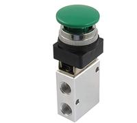 JDYYICZ 1/4" NPT Green Momentary Push Button 3 Way 2 Position Pneumatic Control Mechanical Valve,13mm Thread 2 Position 3 Way Manual Control Mushroom Push Button Air Pneumatic Mechanical Valve