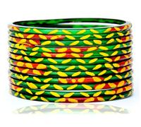 JD'Z COLLECTION Indian Bangles Jewelry Bollywood Bangle Set Bridal Traditional Dailywear Glass Bangles Set for Women Bangles Ethnic Wear, 2.4, 2.6, 2.8 inches, Glass, not apply