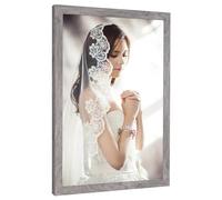 JDZIVTOP 11x15 Frame Distressed Gray, Rustic 15x11 Picture Frame Grey, Art Pic Poster Frame, 11 by 15 Gallery Family Concert Portrait Photo Frame Anniversary/Birthday/Wedding/Thank you/Christmas Gift