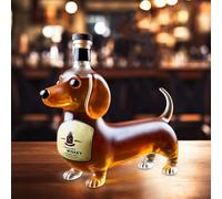 JDZYFFS 10oz / 300ML Whiskey Decanter Bottle - Art Statue, 3D Dachshund Dog Shape Whiskey Wine Bottle, Dachshund Whiskey Decanter Glass Tumbler, Red Wine Decanter, Whiskey Lovers Lovers(#1)