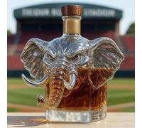 JDZYFFS 300ML Art Statue - Whiskey Decanter Bottle, Elephant Shaped Whiskey Wine Bottle, Novelty Glass Whiskey Decanter, Creative Animal Theme Empty Wine Bottles, For Storing Spirits(A)