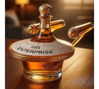 JDZYFFS 3D Art Statue - 300ML Whiskey Decanter Bottle, Spacecraft Shape Whiskey Wine Bottle Sculpture, Novelty Glass Whiskey Decanter, Fun Wine Dispenser, Strong Glass Empty Wines Bottles(#1)