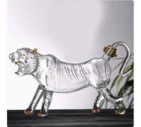 JDZYFFS Art Statue - 1000ML Whiskey Decanter Bottle, 3D Animal Shapes Whiskey Decanter, Lead-Free Glass Wine Drinkware, 1000ML Animal Liquor Wine Bottle, Wine Love Gift(Tiger)