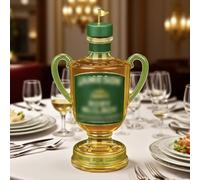 JDZYFFS Art Statue - 300ML Whiskey Decanter Bottle, 3D Whiskey Wine Bottle Trophy Shaped, Novelty Hand Blown Glass Whiskey Decanter Double Handle, Creative Design Empty Wine Bottles