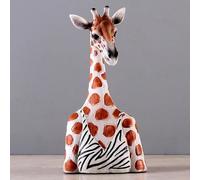 JDZYFFS Art Statue - Desktop Decoration Figurine Sculpture, Giraffe Bust Scene Desktop Decoration, Wild Animal Ornaments, Couple Home Decor Sculpture, For Living Room Party Bookcase Figurine(A)