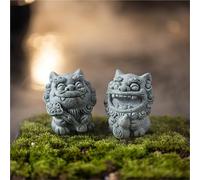 JDZYFFS Art Statue - Desktop Decoration Figurine Sculpture, Mascot Stone Lion Sculpture, Lucky Tea Pet Ornament, A Pair Of Creative And Cute Lions Statue, Home Office Decor(2pcs)