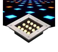 JDZYFFS Underground Light LED - Outdoor Recessed Ground Light, 12V Low Voltage Outdoor Landscape Lights, IP67 Waterproof Square Recessed Buried Lamp, Stainless Steel Spotlight(Red,24 W)