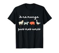 Je ne Eat Pas Mes Amis Des Animaux Vegan [French Language] T-Shirt