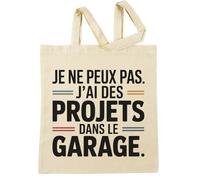 Je Ne Peux Pas J’ai Des Projets Dans Le Garage Beige Sac à Provisions Réutilisable Beige Shopping Bag