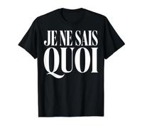 Je Ne SAIS Quoi French Phrase Parisian Chic Quote Value Graphic T-Shirt, Men, Black, S