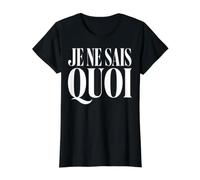 Je Ne SAIS Quoi French Phrase Parisian Chic Quote Value Graphic T-Shirt, Women, Black, S