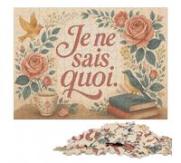 Je Ne Sais Quoi Text Art Relaxing Wooden Puzzle, Adults, 1000 Pieces | A flexible puzzle activity: a clear build method in spare time.