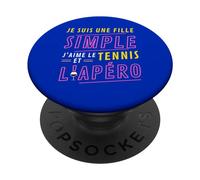 Je suis une Fille Simple J'aime le Tennis et L'Apéro PopSockets Adhesive PopGrip