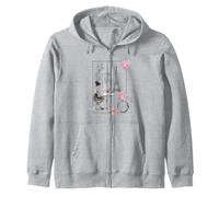 Je T'aime Paris Romantic Café with Eiffel Tower Bicycle Zip Hoodie